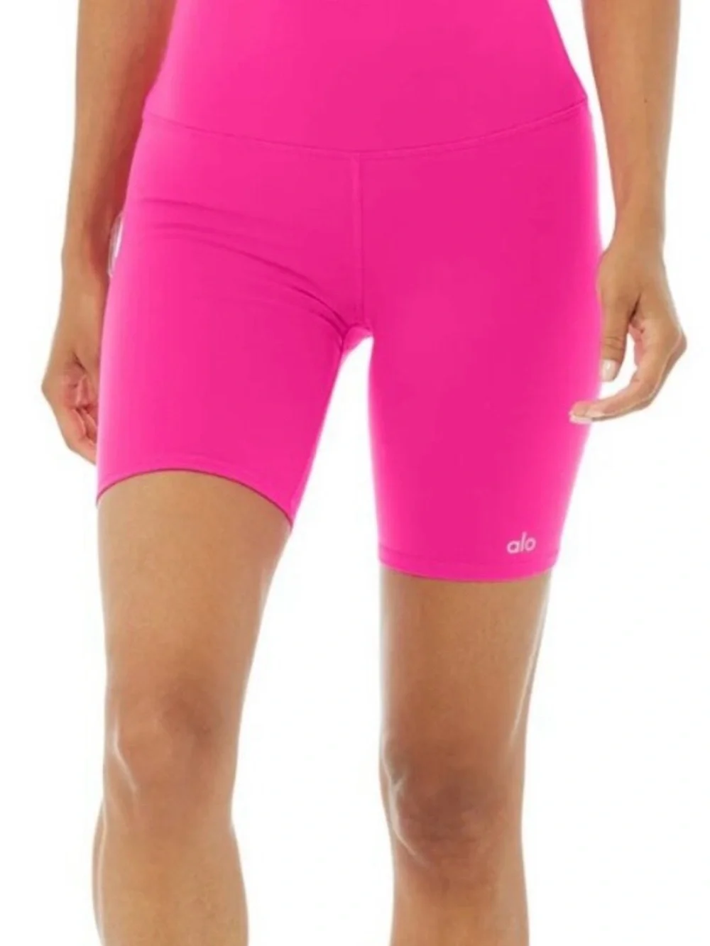 Alo Yoga Hot Pink High Rise Biker Shorts XXS Barbiecore Athleisure Gym